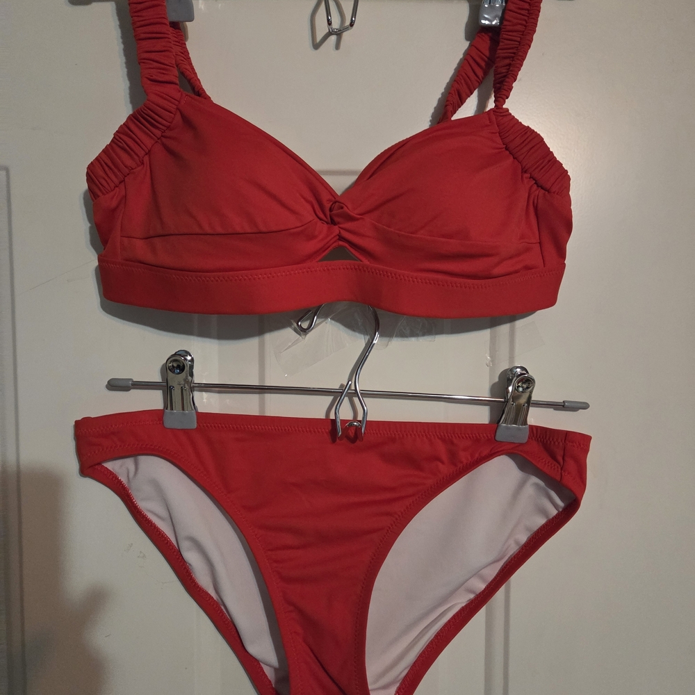 Lands' End Vibrant Red Swimwear